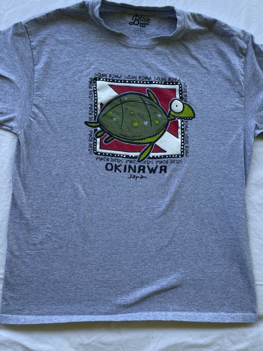 Blue 84 Gray Men's Okinawa Turtle Graphic Tee